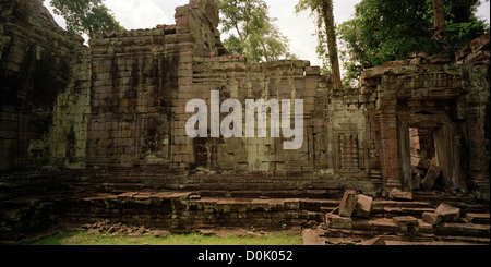 Il Tempio di Preah Kahn nella giungla di templi di Angkor a Siem Reap in Cambogia nel sud-est asiatico. Storia della Cambogia Travel Foto Stock