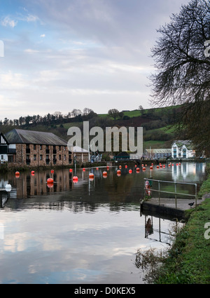 Fiume Dart, Totnes Devon, Inghilterra. Il 26 novembre 2012. Il fiume Dart a Totnes, Devon. Foto Stock