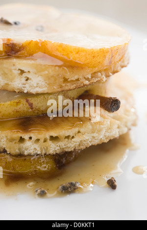 Frittelle di pere caramellate Foto Stock