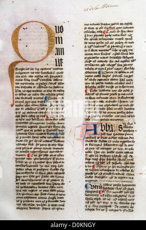 Bartolomeo di Pisa. Italiano di teologo e predicatore. Summa de casibus conscientiae. Incunabulum. Fol. 46. Xv secolo. Foto Stock