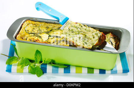 Flan di zucchine con la menta Foto Stock