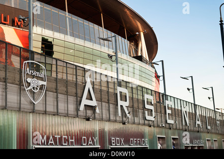 La facciata dell'Arsenal Emirates football Stadum di Highbury. Foto Stock