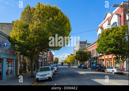 Water Street (la strada principale), Port Townsend, Penisola Olimpica, Washington, Stati Uniti d'America Foto Stock