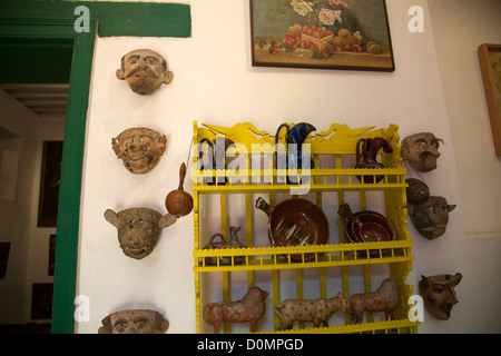 Museo Frida Kahlo, interno in Coyoacan in Città del Messico DF Foto Stock