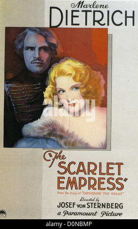 L'Imperatrice Scarlatta Poster per 1934 Paramount film con Marlene Dietrich e John Lodge Foto Stock