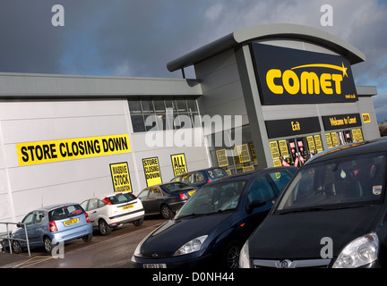 Comet chiudendo la vendita, negozio di Norwich, Norfolk, Inghilterra Foto Stock