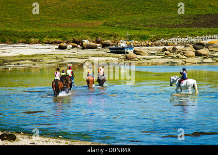 Equitazione su St Mary's, Isole Scilly Foto Stock