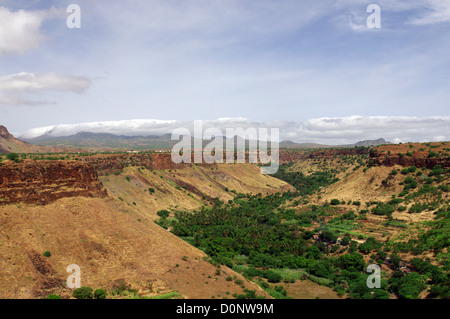 Canyon a nord di Cidade Velha - isola di Santiago, Capo Verde Foto Stock