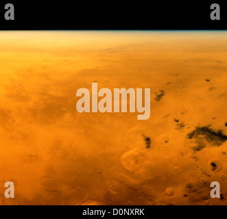 Mars Global Surveyor la vista del cratere di Gusev durante lo spirito di ingresso, la discesa e l'Atterraggio Foto Stock