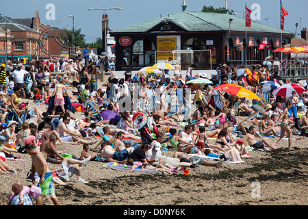 Spiaggia di scena a Southend on Sea Foto Stock