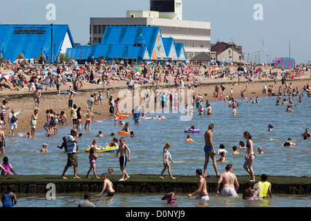 Spiaggia di scena a Southend on Sea Foto Stock