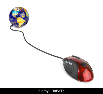Il mouse del computer e al Globe Foto Stock