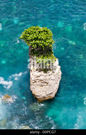 Rocce nell'oceano a Suluban sulla spiaggia di Bali, Indonesia Foto Stock