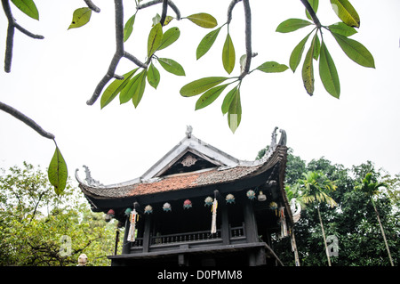 HANOI, Vietnam - la storica Pagoda a un solo pilastro si trova al centro di un piccolo stagno vicino al Museo di ho chi Minh nel quartiere Ba Dinh di Hanoi. È uno dei templi più iconici del Vietnam e risale all'XI secolo. Foto Stock