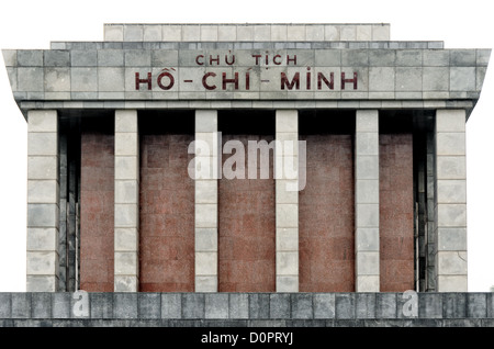 HANOI, Vietnam - la cima del Mausoleo di ho chi Minh. Un grande memoriale nel centro di Hanoi circondato da Piazza Ba Dinh, il Mausoleo di ho chi Minh ospita il corpo imbalsamato dell'ex leader vietnamita e presidente fondatore ho chi Minh. Foto Stock