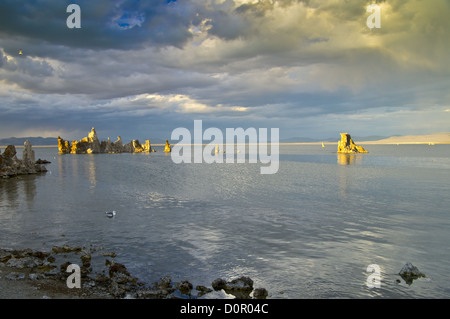 Tramonto sul misterioso lago Mono Foto Stock