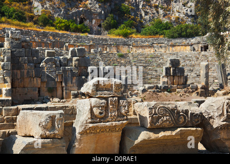 Antico anfiteatro in Myra, Turchia Foto Stock