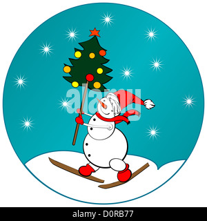 Uomo di neve sticker Foto Stock