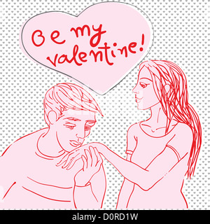 Il giorno di San Valentino pop art card Foto Stock