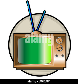 Retrò set tv clip art Foto Stock