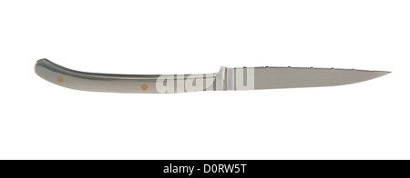Un forte coltello da bistecca isolati su sfondo bianco Foto Stock