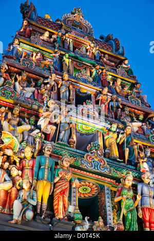 Asia, Singapore, il Tempio di Sri Mariamman, tempio indù, Tempio Tamil, Indiano tempio indù induismo, turismo, vacanze, ferie, T Foto Stock