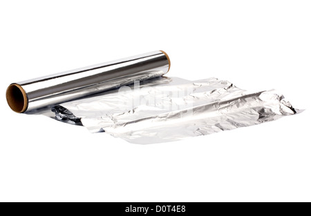 Close-up di una lamina di alluminio Foto Stock