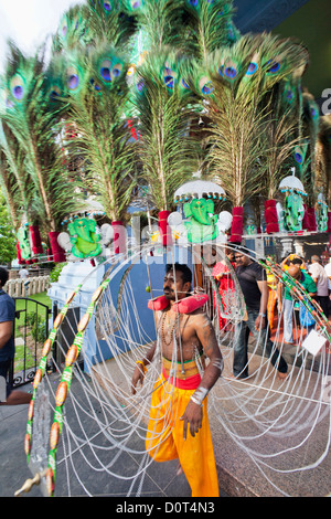 Asia Singapore Little India Sri Srinivasa Perumal Tempio Hindu Temple Tamil indiano tempio tempio indù induismo indiano Foto Stock