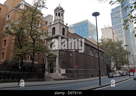 Tutti Hallows-su-il-parete chiesa, Broad Street, Città di Londra, Regno Unito. Foto Stock