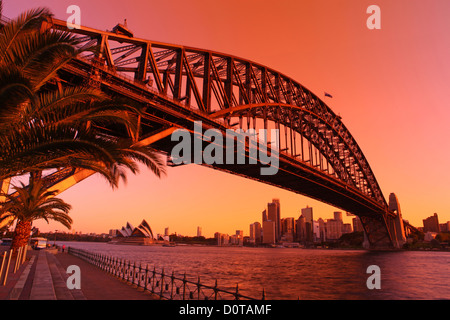 Sydney opuses House, Harbour Bridge, Opera, opera-house, bridge, Porto, porto, acqua, evidenziare, luogo di interesse storico, S Foto Stock