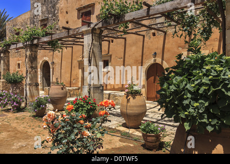 Parte del monastero di Arkadi Creta Foto Stock