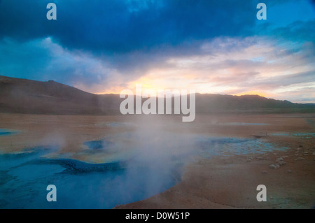 Geyser, vulcanismo, geotermia, hot springs, fonti, Islanda, l'Europa, luogo di interesse storico, struttura, acqua, vapore, VAP Foto Stock