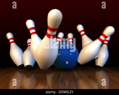 Colpo di bowling Foto Stock