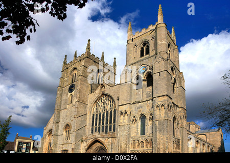 Vista esterna della chiesa di St Margaret, King's Lynn town, North Norfolk, Inghilterra, Regno Unito Foto Stock