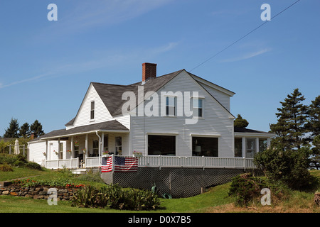 Una casa su Mohegan Isola, Maine Foto Stock