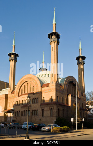 Esotico tempio massonico, documento Wilkes Barre, Pennsylvania. Foto Stock