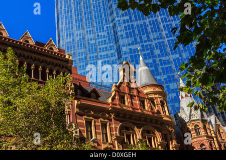 Australia, edificio, Collins Street, Melbourne, neogotica, Rialto Edificio, Winfield Edificio, Rialto Towers, Victoria hotel Foto Stock