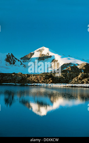 Austria, Europa Tyrol, Tirolo, ÖTZTAL Ötztal, Alpi, sfiato, Martin Busch, capanna, Samoarsee, Brizzisee, Similaun, lago, acqua, mount Foto Stock