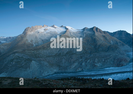 Geisshorn, grandi piedi horn, Rothorn, Rotstock, ghiacciaio di Aletsch, ghiaccio, Europa, ghiacciaio, Vallese, grande ghiacciaio di Aletsch, glaci Aletsch Foto Stock