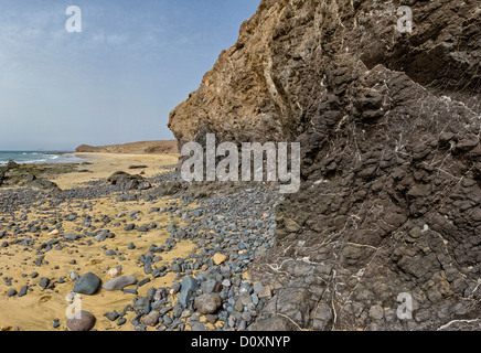 Spagna, Lanzarote, Playa Blanca, Playa Caleta del Congrio, paesaggio, estate, la spiaggia, il mare, le Isole Canarie, Foto Stock