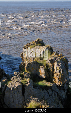 Gara di marea a Sand Point vicino Weston-Super-Mare, Somerset Foto Stock