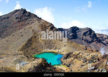 Laghi smeraldo, Tongariro Crossing, Nuova Zelanda Foto Stock