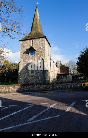 La 13C la chiesa di Santa Maria Vergine nel North Downs villaggio di downe, ora Bromley, originariamente Kent, Regno Unito Foto Stock