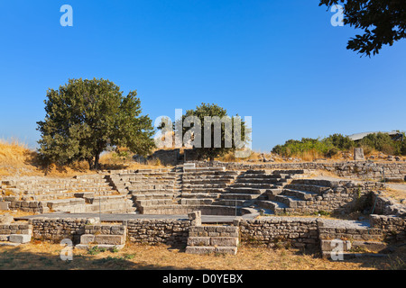 Fra le antiche rovine di Troia Turchia Foto Stock