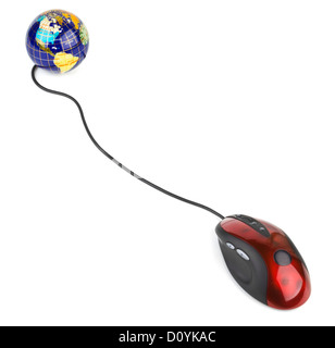 Il mouse del computer e al Globe Foto Stock