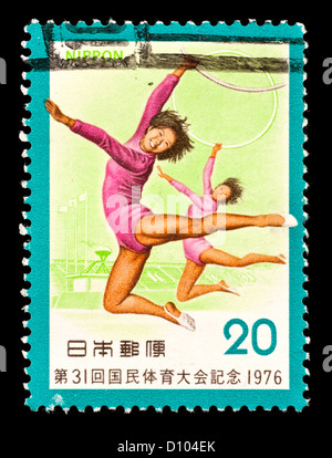 Francobollo dal Giappone raffiguranti rhythm ginnasti. Foto Stock