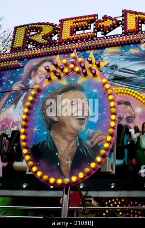 Warwick Mop fair, Tom Jones artwork Foto Stock