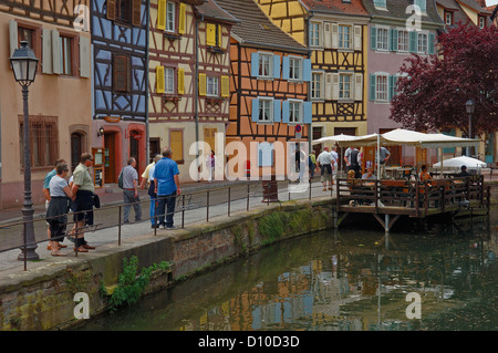 Colmar, Little Venice, La Petite Venise, Alsazia, Strada del Vino, Alsazia strada del vino, Haut-Rhin, Francia, Europa Foto Stock