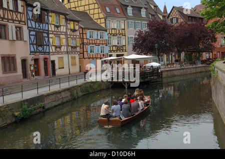 Colmar, Little Venice, La Petite Venise, Alsazia, Strada del Vino, Alsazia strada del vino, Haut-Rhin, Francia, Europa Foto Stock