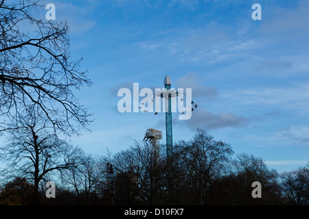 Star Flyer fiera del divertimento Ride Winter Wonderland di Hyde Park Londra Foto Stock